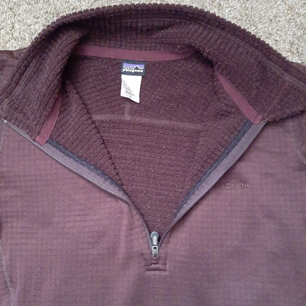 PATAGONIA R1 REGULATOR FLEECE HALF ZIP PULLOVER BROWN M MEDIUM WAFFLE POLARTEC - Picture 3 of 10